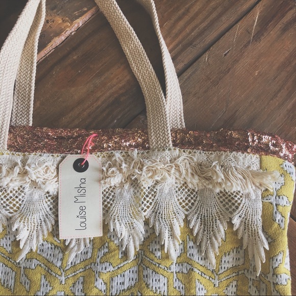 Louise Misha Woven Yellow Bag - Picture 3 of 6